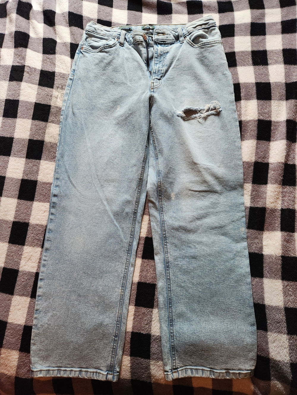 wild fable Light Blue Women's Relaxed Straight Distressed Jeans Sz 12R